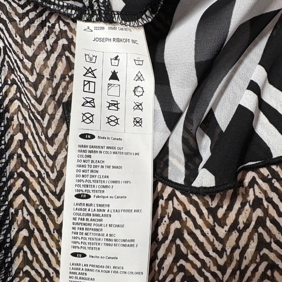 JOSEPH RIBKOFF Mesh Cardigan / Coverup / Long Line Jacket Black & White Sz 6 - Picture 9 of 11